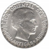 Монета. Уругвай. 50 сентесимо 1943 год.