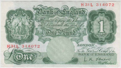 Банкнота. Великобритания. 1 фунт 1948 - 1960 год. Тип 369c.