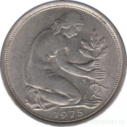 Монета. ФРГ. 50 пфеннигов 1975 год. Монетный двор - Мюнхен (D).