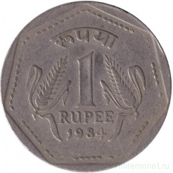 Монета. Индия. 1 рупия 1984 год. Без отметки монетного двора.