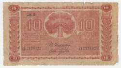 Банкнота. Финляндия. 10 марок 1945 год.