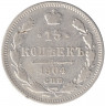 Монета. Россия. 15 копеек 1904 года. АР.