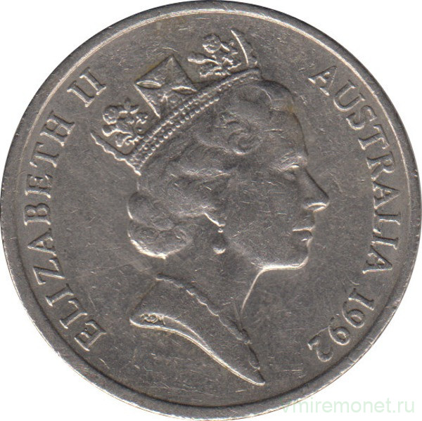 Монета. Австралия. 10 центов 1992 год.