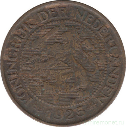 Монета. Нидерланды. 1 цент 1925 год.