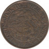 Монета. Нидерланды. 1 цент 1925 год. ав.