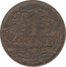 Монета. Нидерланды. 1 цент 1925 год. рев.