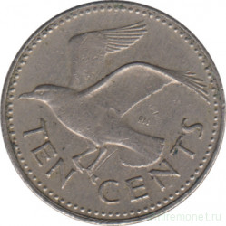 Монета. Барбадос. 10 центов 1980 год.