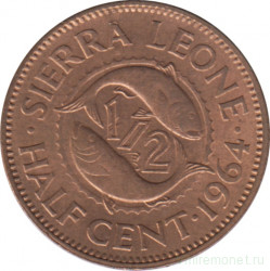 Монета. Сьерра-Леоне. 1/2 цента 1964 год.