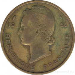 Монета. Французская Западная Африка. 25 франков 1956 год.