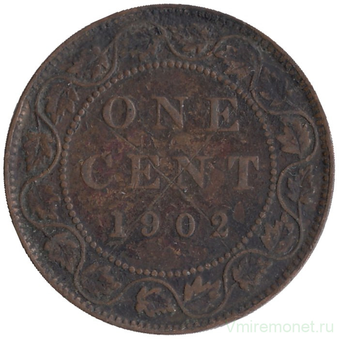 Монета. Канада. 1 цент 1902 год. 