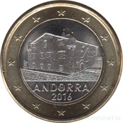 Монета. Андорра. 1 евро 2016 год.