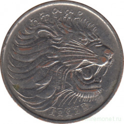 Монета. Эфиопия. 50 сантимов 2004 год.