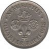 Монета. Маврикий. 1/4 рупии 1975 год. ав.