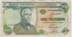Банкнота. Мозамбик. 1000 эскудо 1972 год. Тип 115. (без надпечатки)