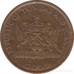 Монета. Тринидад и Тобаго. 5 центов 2002 год.