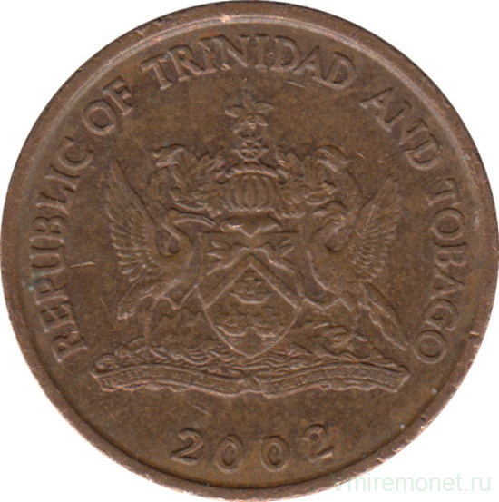 Монета. Тринидад и Тобаго. 5 центов 2002 год.
