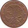 Монета. Германия. 1 цент 2008 год. (F). ав.