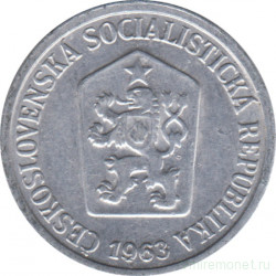 Монета. Чехословакия. 10 геллеров 1963 год.