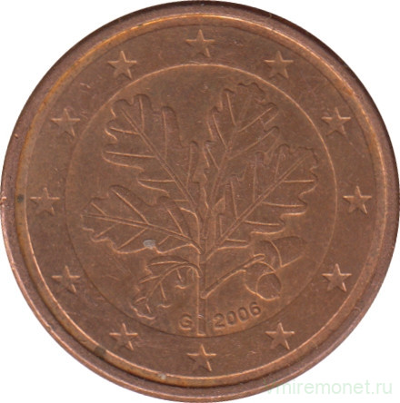 Монета. Германия. 2 цента 2006 год. (G).