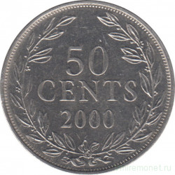 Монета. Либерия. 50 центов 2000 год.