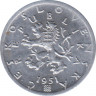Монета. Чехословакия. 50 геллеров 1951 год. ав.