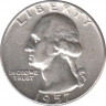 Монета. США. 25 центов 1957 год. Монетный двор D. ав.