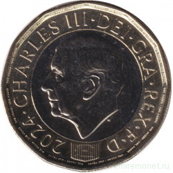 Монета. Великобритания. 1 фунт 2024 год.