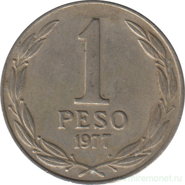 Монета. Чили. 1 песо 1977 год.
