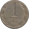 Монета. Чили. 1 песо 1977 год. ав.