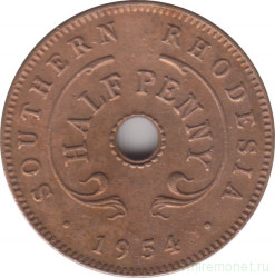 Монета. Южная Родезия. 1/2 пенни 1954 год.