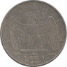 Монета. Италия. 1 лира 1939 (XVII) год. Магнитная. ав.