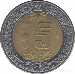 Монета. Мексика. 5 песо 1999 год.