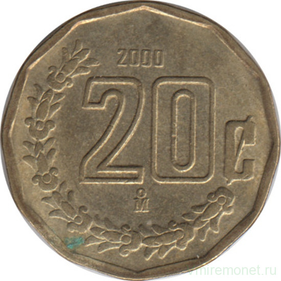 Монета. Мексика. 20 сентаво 2000 год.