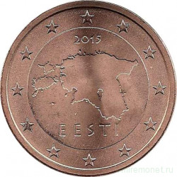 Монета. Эстония. 1 и 2 цента 2015 год.