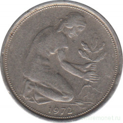 Монета. ФРГ. 50 пфеннигов 1972 год. Монетный двор - Мюнхен (D).