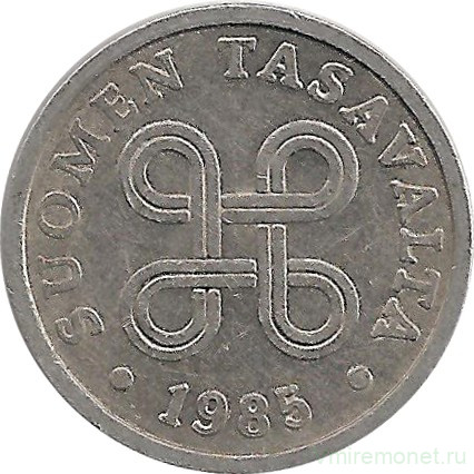 Монета. Финляндия. 5 пенни 1985 год.