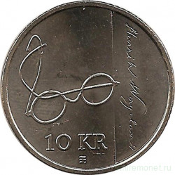 Монета. Норвегия. 10 крон 2008 год. 200 лет со дня рождения Генрика Вергеланна.
