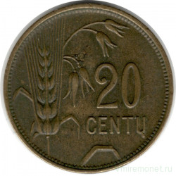 Монета. Литва. 20 центов 1925 год.