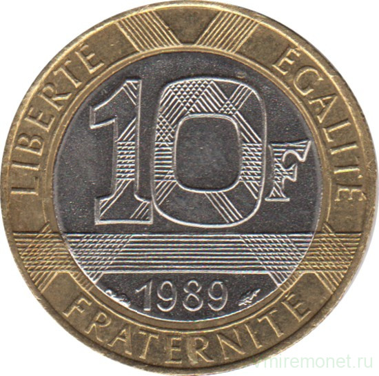 Монета. Франция. 10 франков 1989 год.