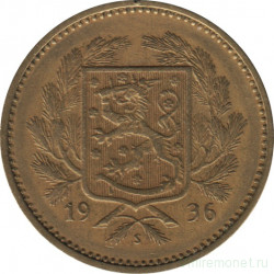 Монета. Финляндия. 5 марок 1936 год.