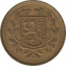 Аверс. Монета. Финляндия. 5 марок 1936 год.