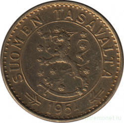 Монета. Финляндия. 20 марок 1954 год.