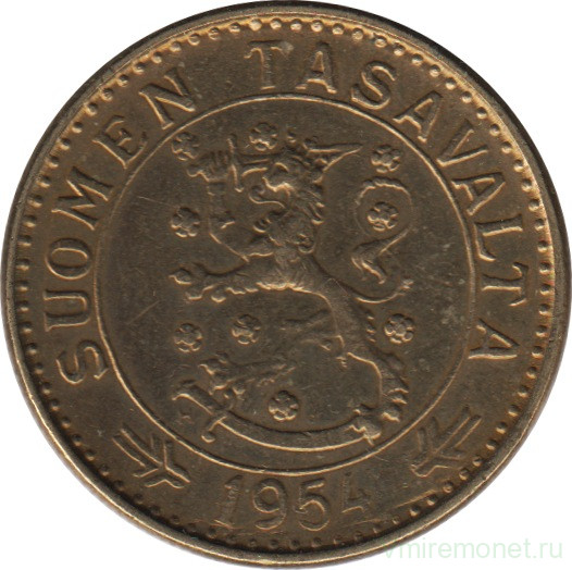 Монета. Финляндия. 20 марок 1954 год.