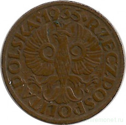 Монета. Польша. 1 грош 1935 год.