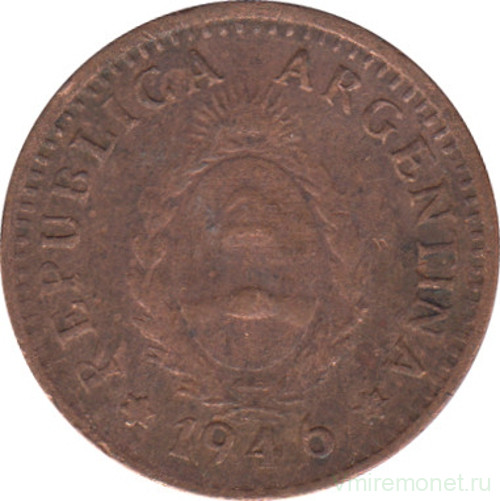 Монета. Аргентина. 1 сентаво 1946 год.