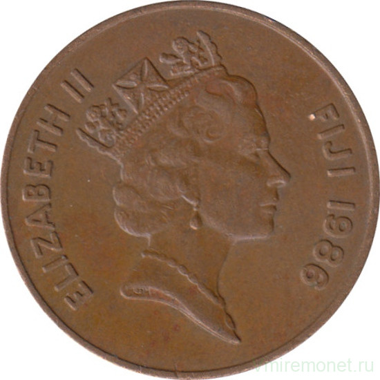 Монета. Фиджи. 2 цента 1986 год.