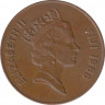 Монета. Фиджи. 2 цента 1986 год. ав.