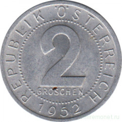 Монета. Австрия. 2 гроша 1952 год.