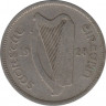 Монета. Ирландия. 6 пенсов 1928 год. ав.
