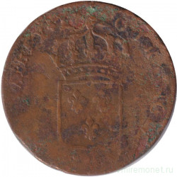 Монета. Франция. 1/2 соля 1720 год. Людовик XV.